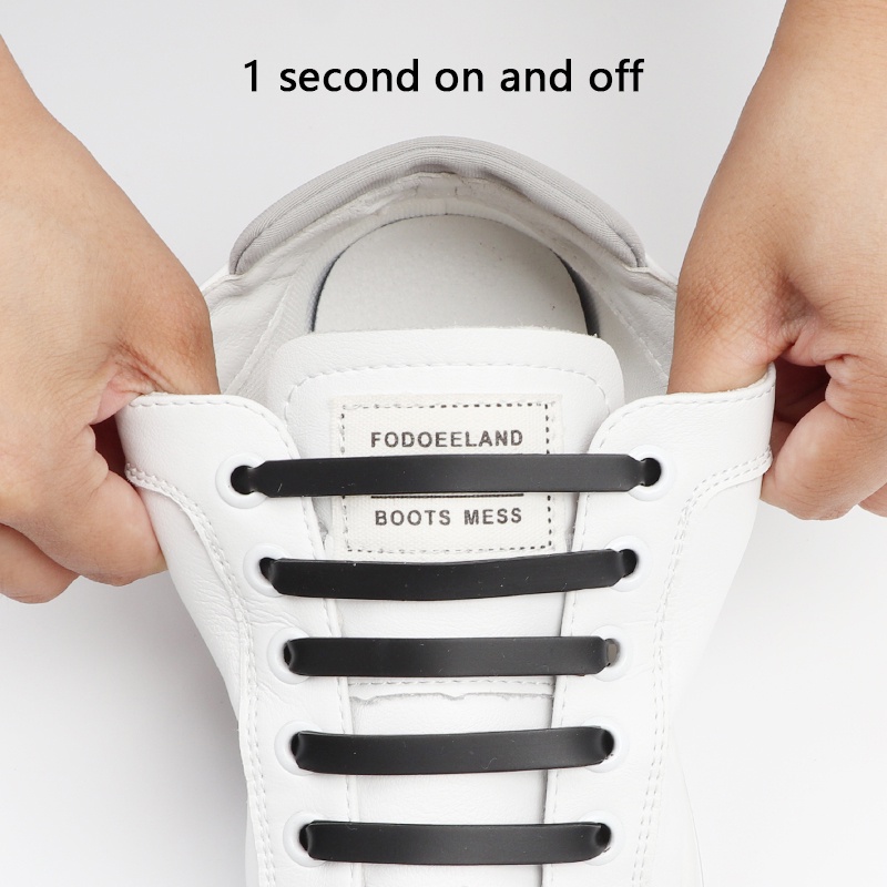 Set 12 Dây Giày Co Giãn Bằng Silicone Nhiều Màu Sắc