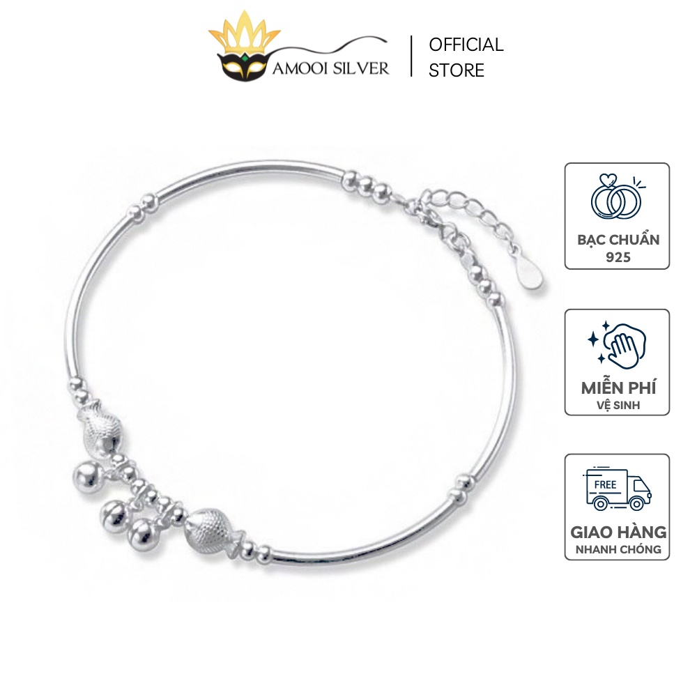 Kiềng Chân Bạc S925 Mẫu Đôi Cá Chiêu Tài Có Lắc Chuông - Amooi Silver AC42