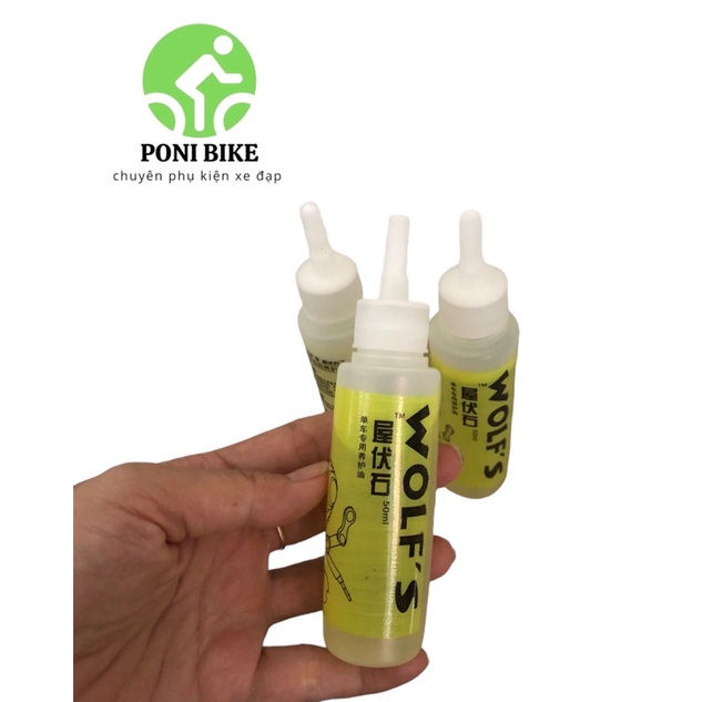 Dầu tra sên/xích/líp bôi trơn xe đạp WOLFS 50ml - Dầu màu trong suốt chính hãng