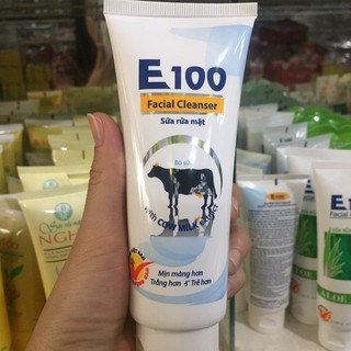 E100 Bò 50ml - 80ml -Sữa rửa mặt trắng da