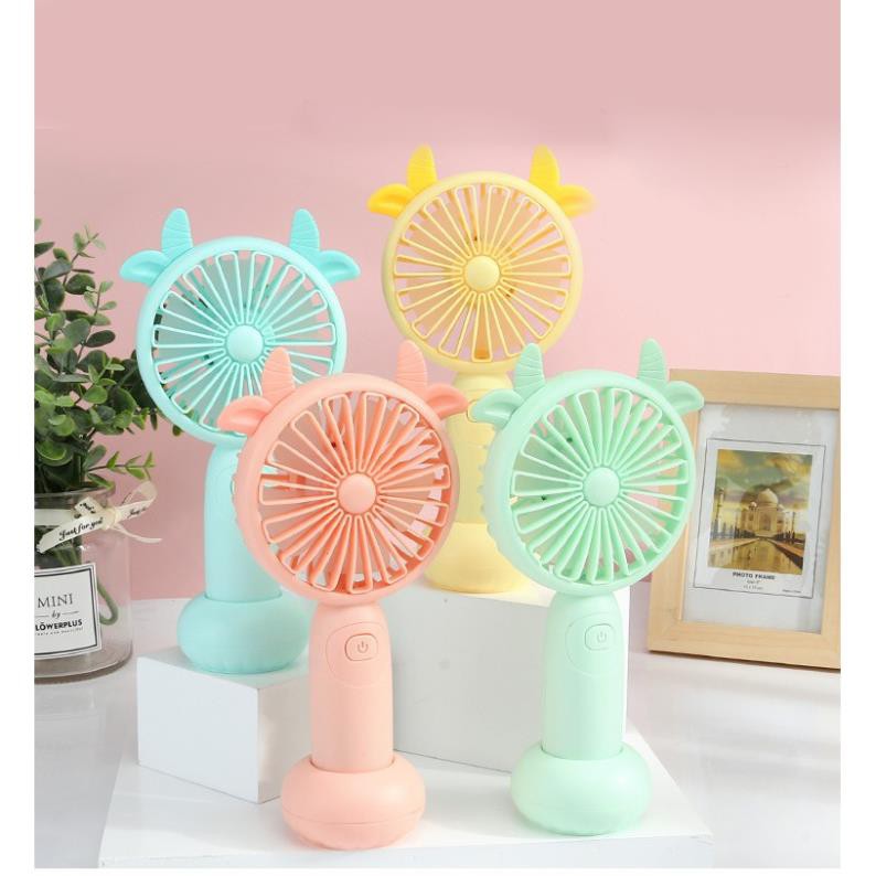 Quạt mini cầm tay 5 Cánh chính hãng DianDi Hình thú dễ thương pin sạc ,Có đế để bàn,đèn led 2165 | BigBuy360 - bigbuy360.vn