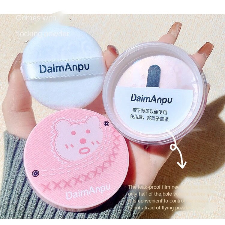 Phấn Phủ Daimanpu Dạng Bột Lỏng Chống Thấm Nước Kiềm Dầu Thiết Kế Hình Gấu Dễ Thương