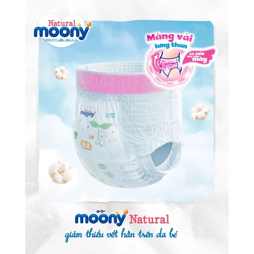 Bỉm Moony Natural Moony Natural Nội Địa Chính Hãng - Bỉm Moony Dán/Quần Đủ Size NB63/S58/