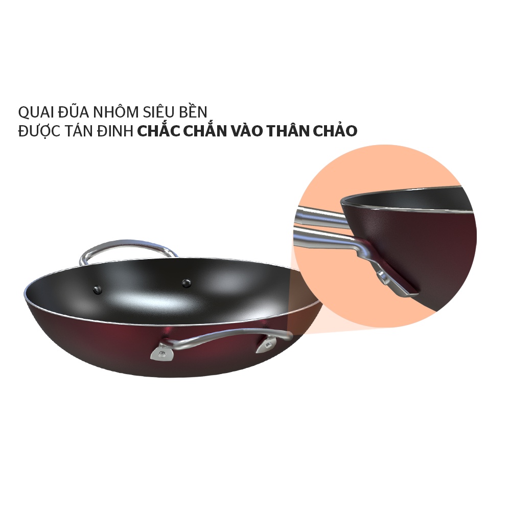 CHẢO BẦU CHỐNG DÍNH SUNHOUSE 20-24-28-30-34 CM (KHÔNG DÙNG TRÊN BẾP TỪ)