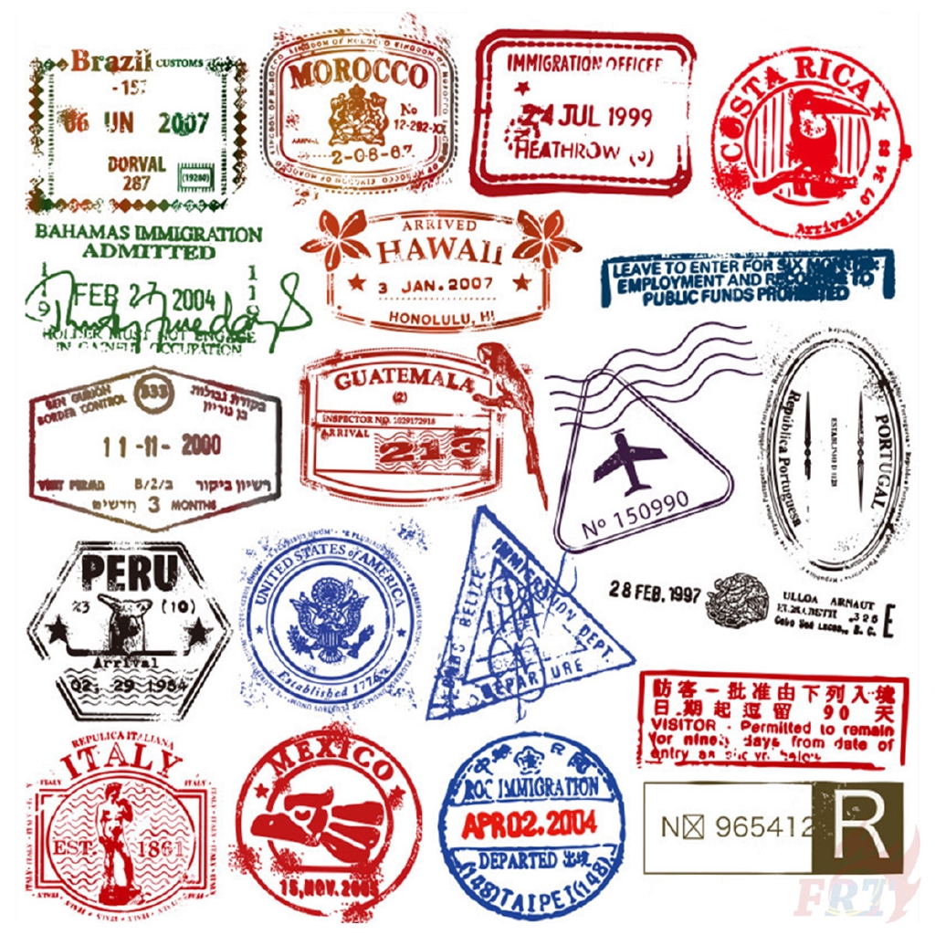 ❉ Retro Vintage Stamps Series 01 Transparent Stickers ❉ 50Pcs/Set DIY Fashion Waterproof Decals Doodle Stickers