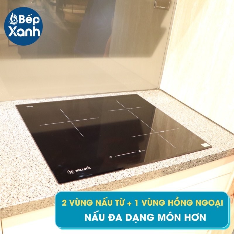 [TRẢ GÓP 0%] Bếp điện từ 3 vùng nấu Malloca MIR 593 Xuất Xứ Châu Âu