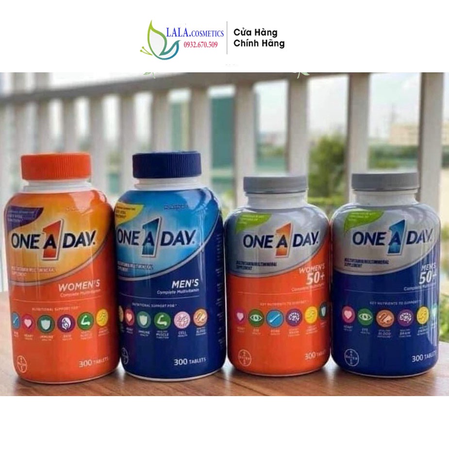 Vitamin tổng hợp One A Day Men's/Women's Multivitamin, Mỹ  tăng sinh lực, miễn dịch cho nam/nữ giới dưới 50 tuổi