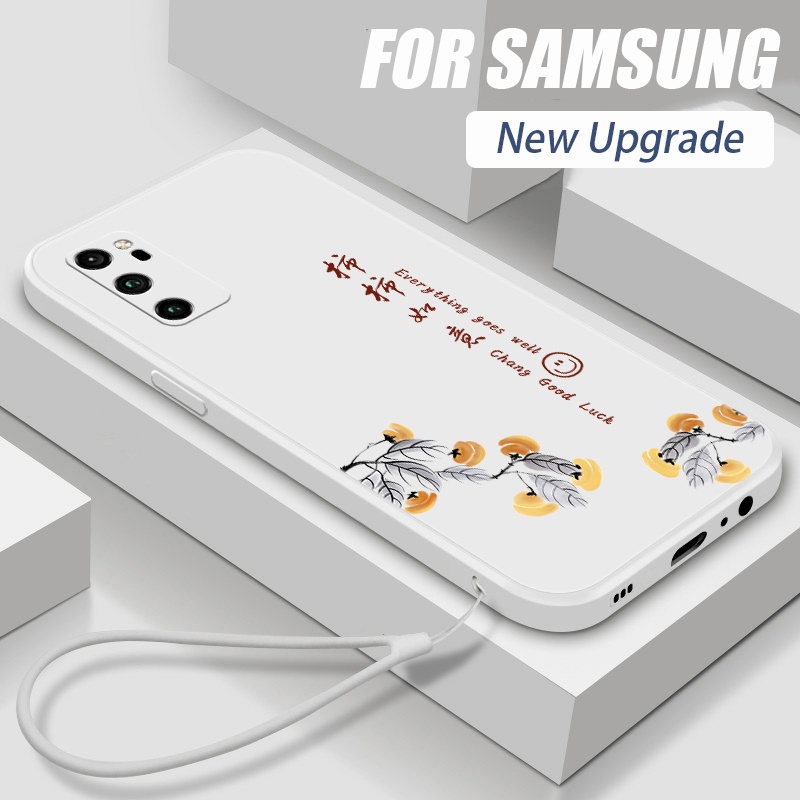 Ốp Điện Thoại Samsung Note 20 Ultra S22 Ultra Silicon Mềm Họa Tiết Sóng Biển Xanh Có Dây Đeo Cho S20 + S10 + Note9 S22 Ultra 5G
