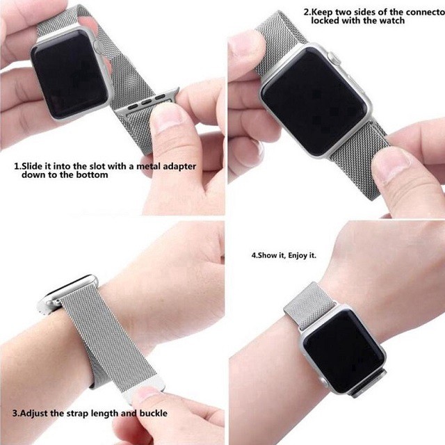 [Loại 1] Dây Đeo Apple Watch Thép Không Gỉ - Khóa Nam Châm thay thế AW Series 5/4/3/2/1 Milanese Loop thời trang cao cấp