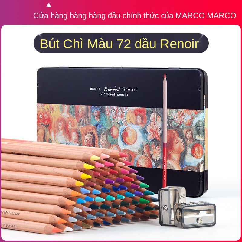 Marco Renoir hoà tan trong nước 72 màu vẽ tay chuyên nghiệp tranh nghệ thuật bút chì Đánh dấu