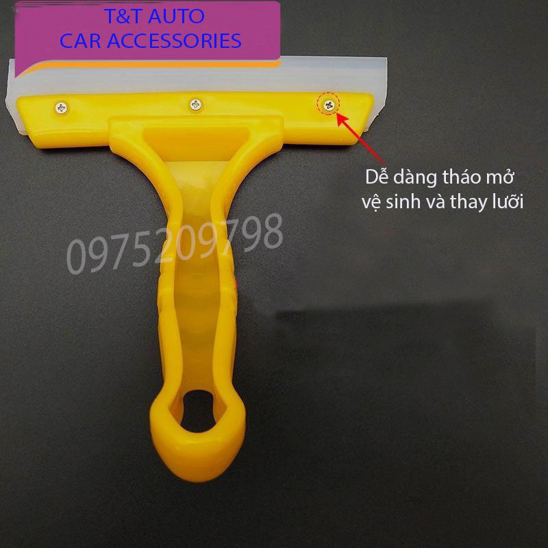 Dụng cụ gạt kính, gạt nước, gạt dán decal cầm tay mini,chất liệu silicon 2 lớp phale