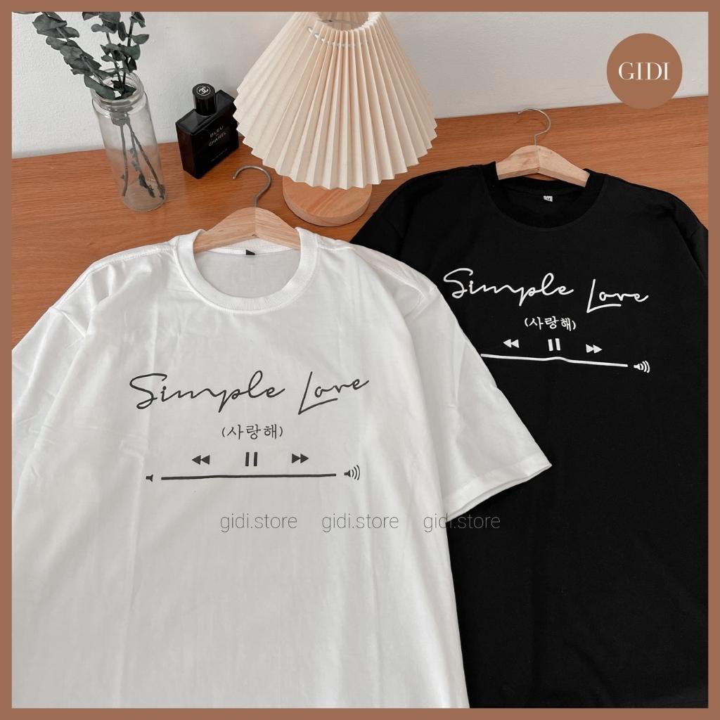 Áo Thun Simple Love tay lỡ Nam Nữ Unisex cổ tròn in chữ 💥 áo phông ngắn tay không cổ ảnh thật, không nhăn