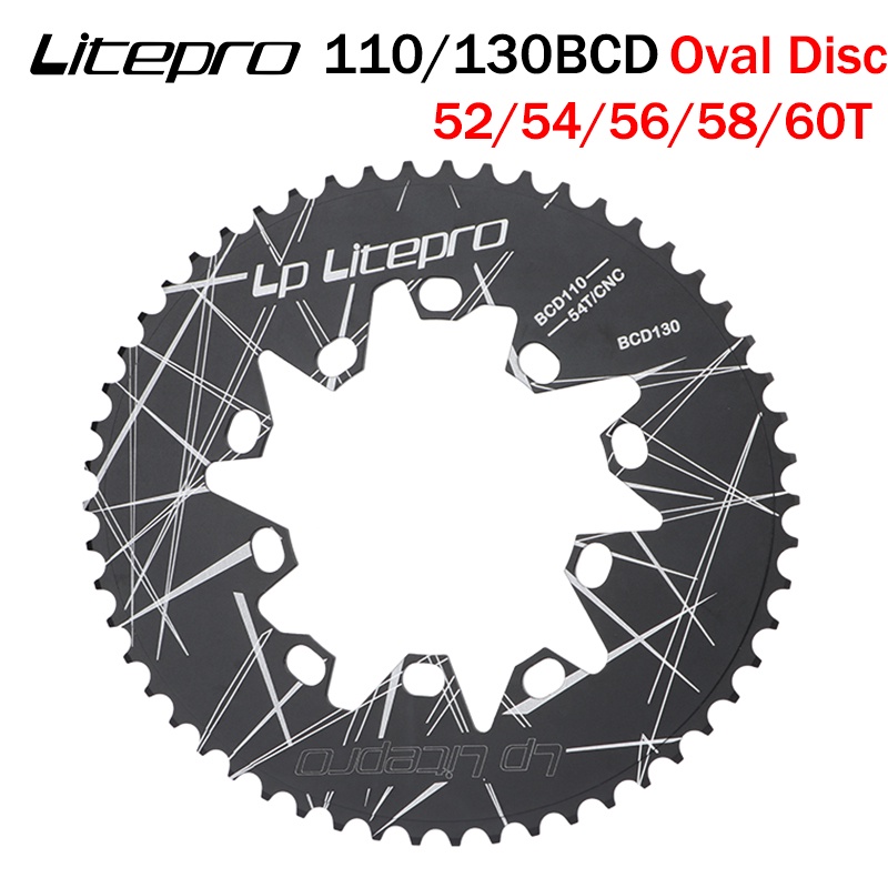 LP Litepro Vòng Xích Hình Bầu Dục Vòng Xích Hình Bầu Dục Xe Đạp Đường Trường Gấp Gọn BCD130/110MM Vò