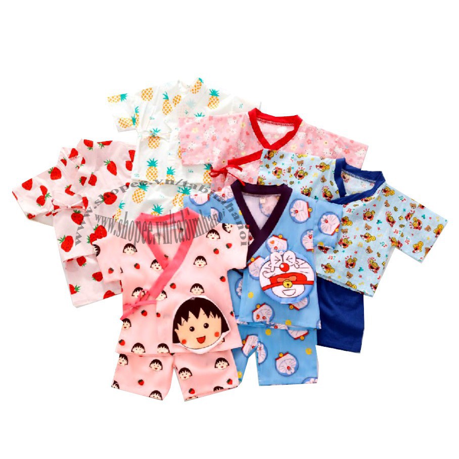 Bộ quần áo trẻ em yukata họa tiết dễ thương QATE281 cho bé sơ sinh đến 18kg