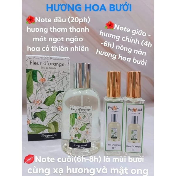 Nước hoa Fragonard Fleur d'oranger EDT 10ml mùi hoa bưởi nội địa Pháp