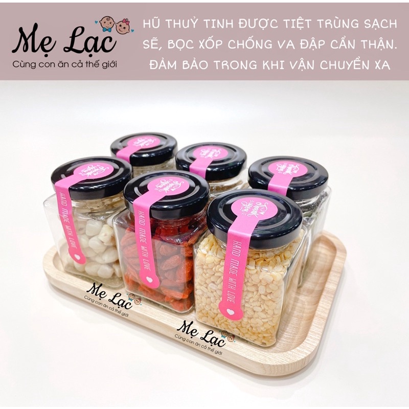 Các loại hạt hữu cơ cho bé ăn dặm từ 6 tháng tuổi, đựng hũ thuỷ tinh 50g-250g