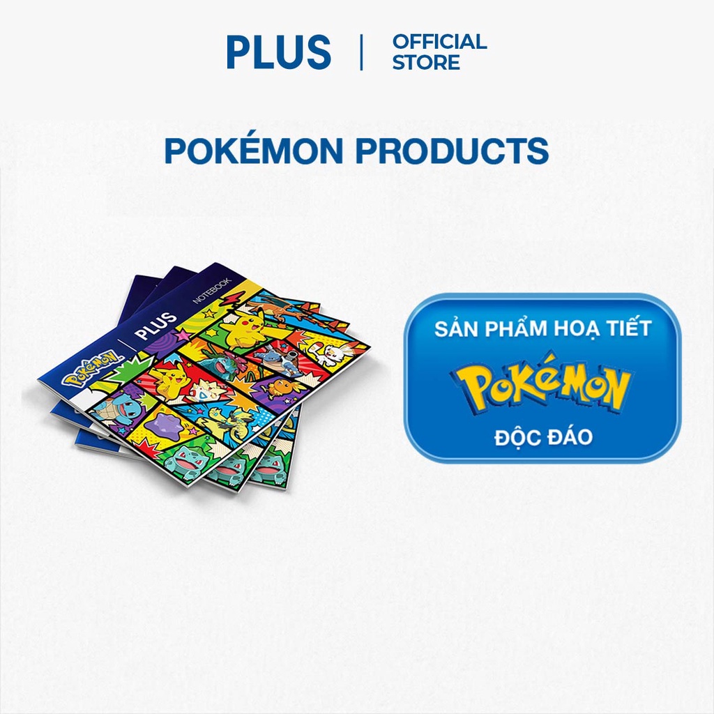 Tập Học Sinh Pokemon PLUS 4 Ô Ly 96 Trang Lốc 10 Cuốn