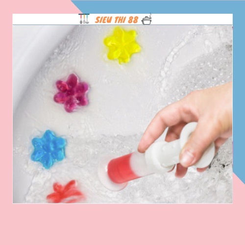 Gel thơm 7 mùi làm sạch khử mùi vệ sinh Diệt khuẩn khử trùng bồn cầu hình bông hoa 88281 SIÊU THỊ 88