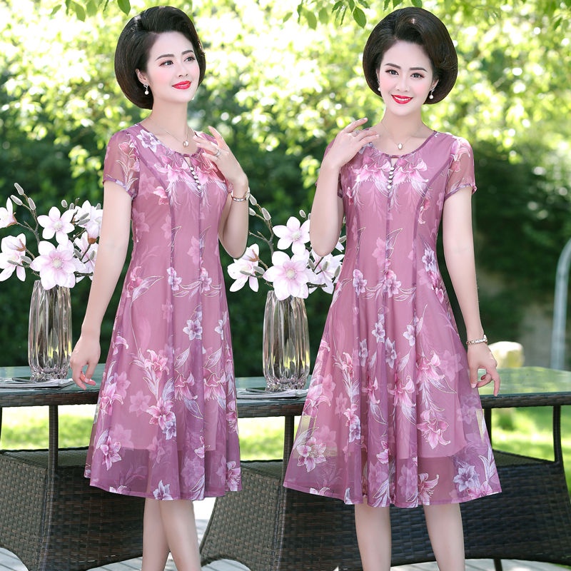 Váy mùa hè cho mẹ trung niên, phụ nữ niên 40-50 tuổi, mới