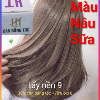 [GIÁ SIÊU RẺ] Thuốc Nhuộm Tóc Màu Nâu Sữa | TẨY TỪ NỀN 9- 30% CÂN BẰNG TÓC+70% OXY 6- KEm nhuộm dưỡng tóc HT màu CB