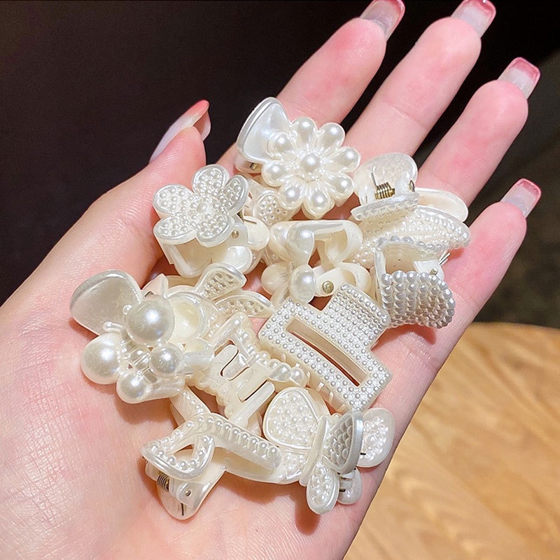 Kẹp bấu tóc mini đính ngọc trai giả thời trang Hàn Quốc