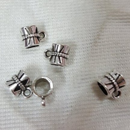 charm phụ kiện ống xỏ lỗ lớn có móc treo 23k / 50 gram / 1gói [ nguyên liệu giá rẻ ]