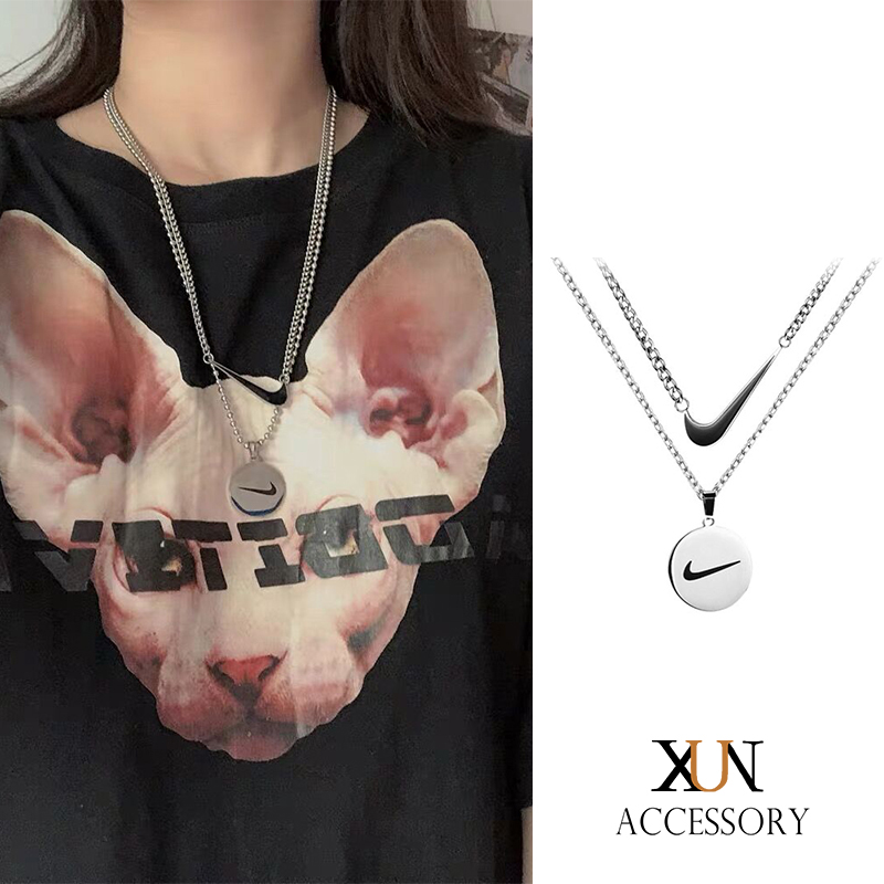 Korean street fashion brand tick tick Nike pendant men and women couple necklace
