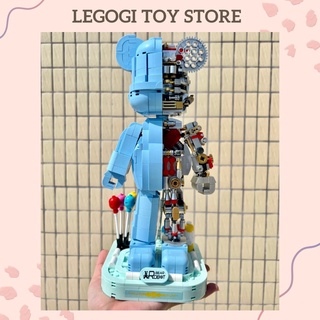 Đồ chơi lắp ghép legogi gấu bearbrick robot xanh 1106 mảnh mô hình xếp hình đồ chơi lắp ráp