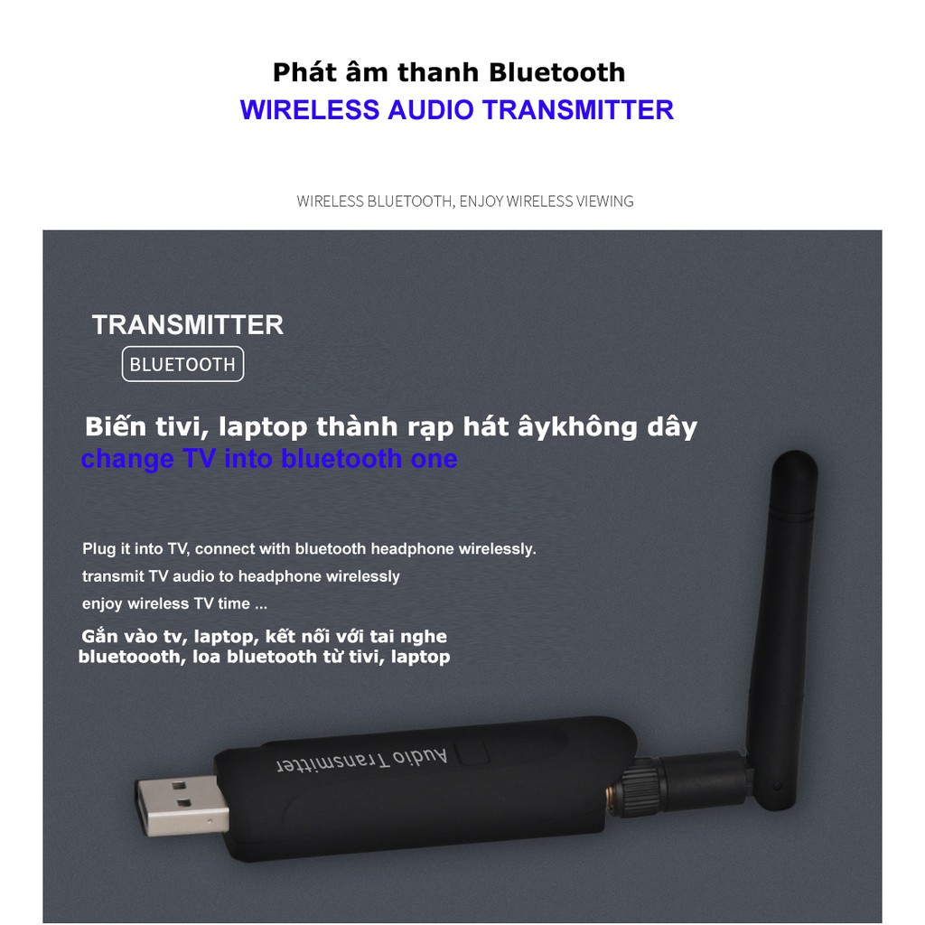 [Mã ELHACE giảm 4% đơn 300K] Bộ phát bluetooth từ tivi, pc tới loa, tai nghe bluetooth- B05