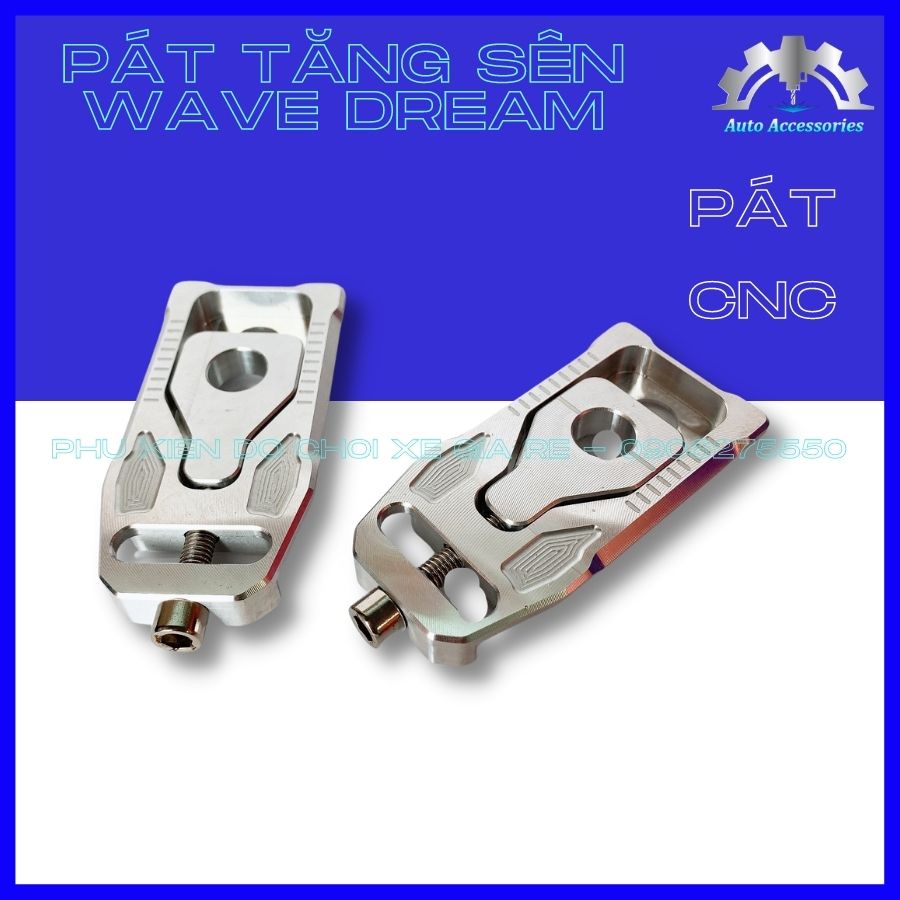 Pát Tăng Sên Wave Dream các đời - Pát CNC gia công tỷ mỉ, sắc xảo - MÀU TRẮNG CNC Nhôm Nguyên Khối