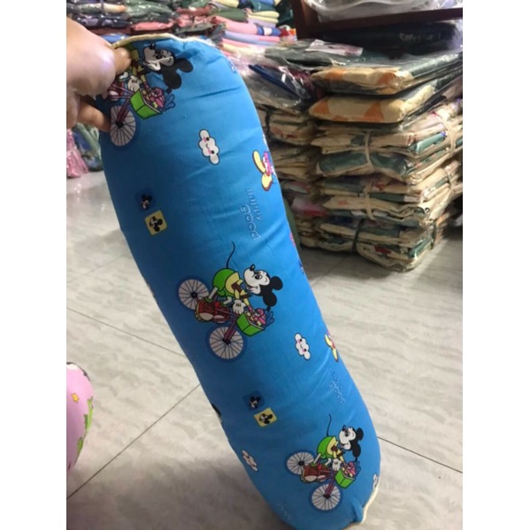 gối ôm cotton 100% hàng xuất nhật , dài 55_60cm cho trẻ 0_7 tuổi