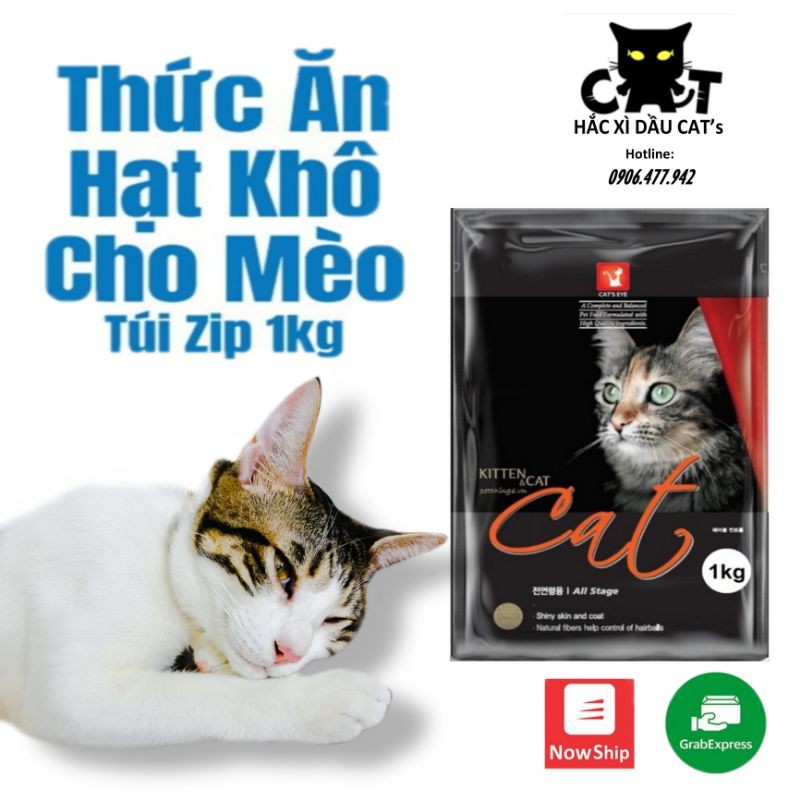 [HSD 2022] Hạt thức ăn khô Cateye túi 1KG Hàn Quốc cho mèo lớn mèo con