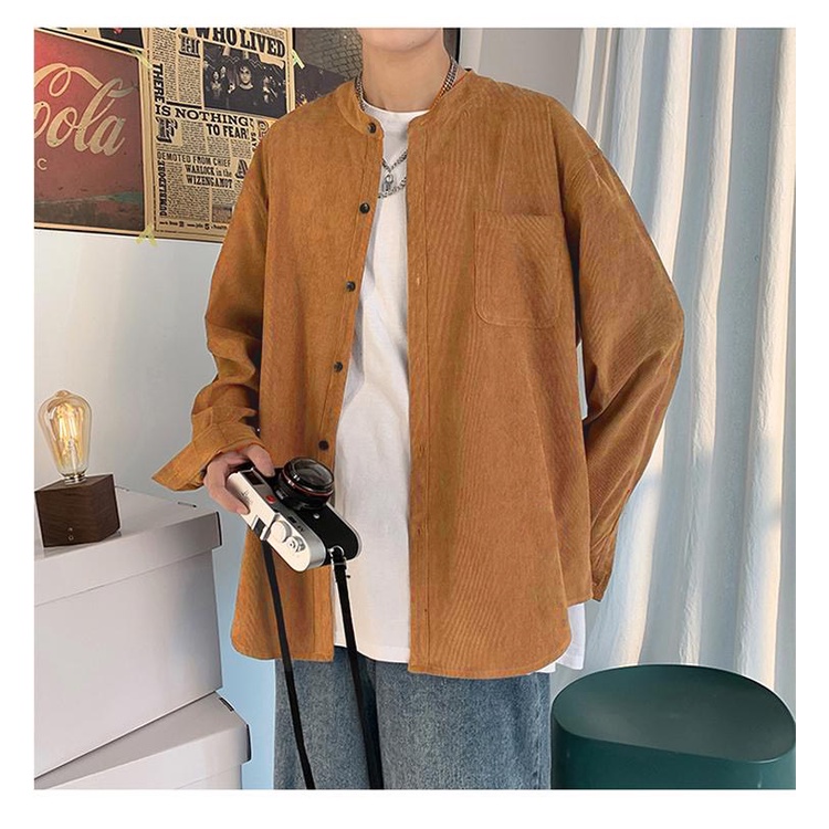 Áo sơ mi unisex chất lIệu vải nhung tăm mềm mịn dày dặn không bai xù, phong cách trẻ trung năng động AUTOMAN A47