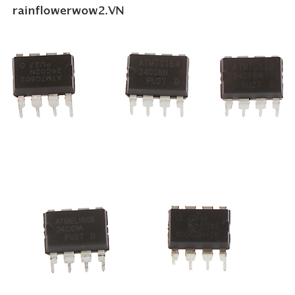 Bộ 10 Chip Bộ Nhớ AT 24C01 24C02 24C04 24C08 24C16 24C01N 24C02N 24C04N 24C08N 24C16N SOP8 DIP8 IC
