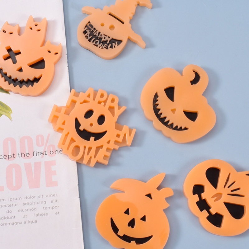 Khuôn Silicone Làm Mặt Dây Chuyền Hình Quả Bí Ngô Halloween