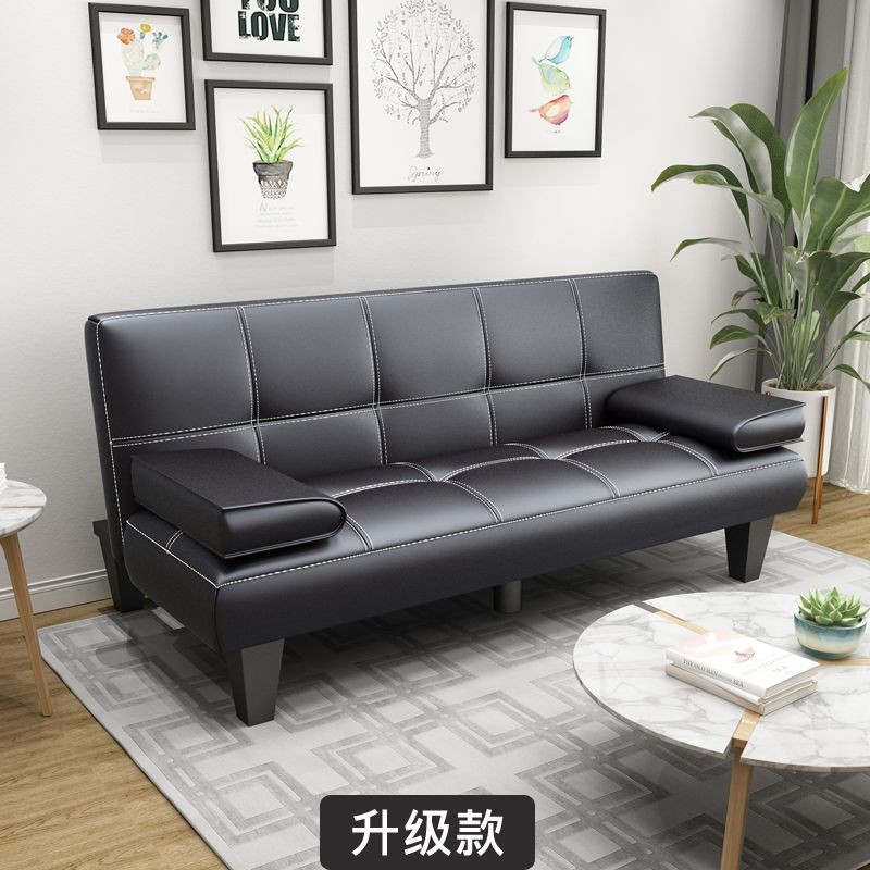 Ghế sofa da đơn giản đa chức năng giường đôi phòng khách căn hộ nhỏ có thể gấp lại lười ba văn gác chân