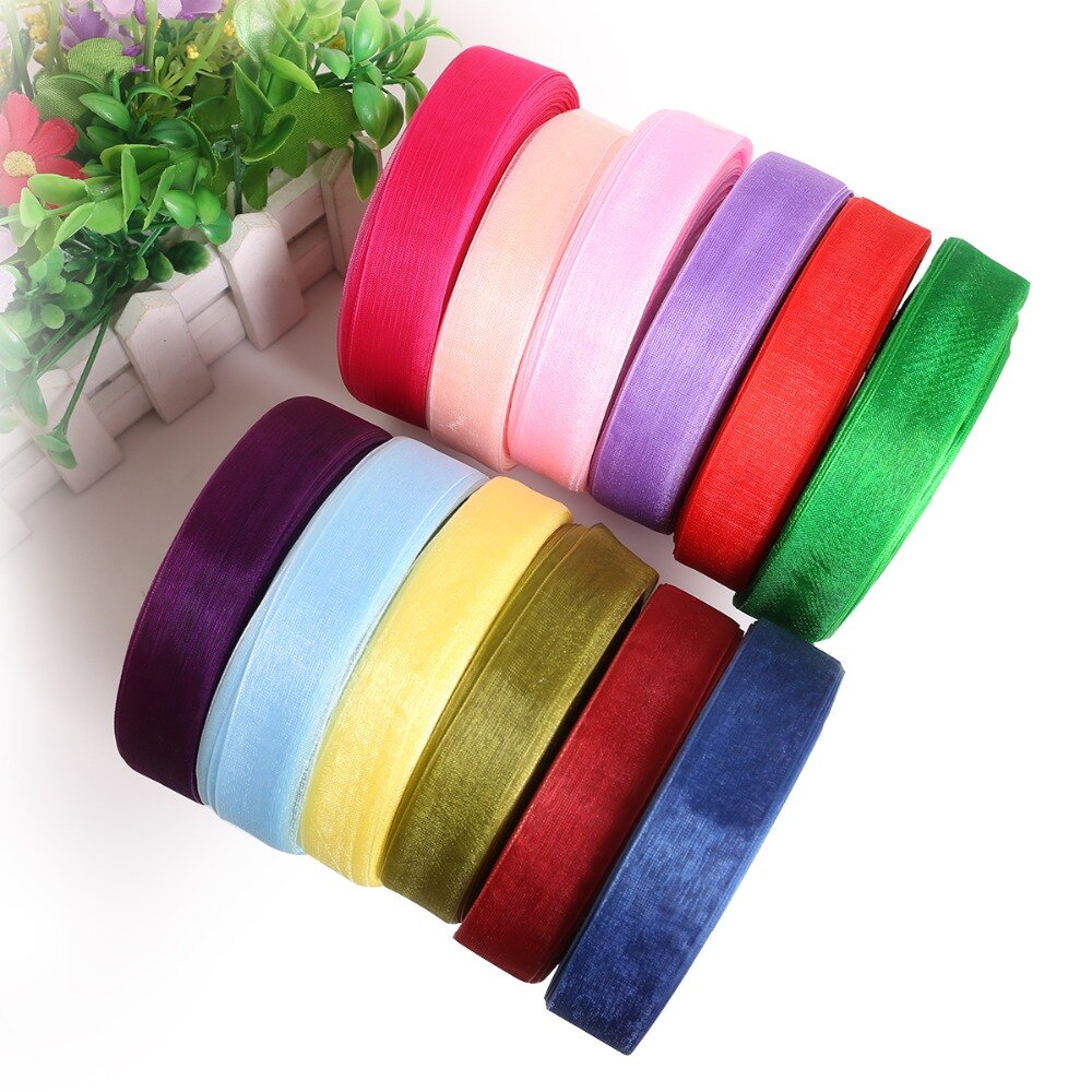 mamumull.vn Cuộn Dây Ruy Băng Vải Voan Chất Lượng Cao 20mm 50yards Dùng Để Làm Đồ Thủ Công Diy