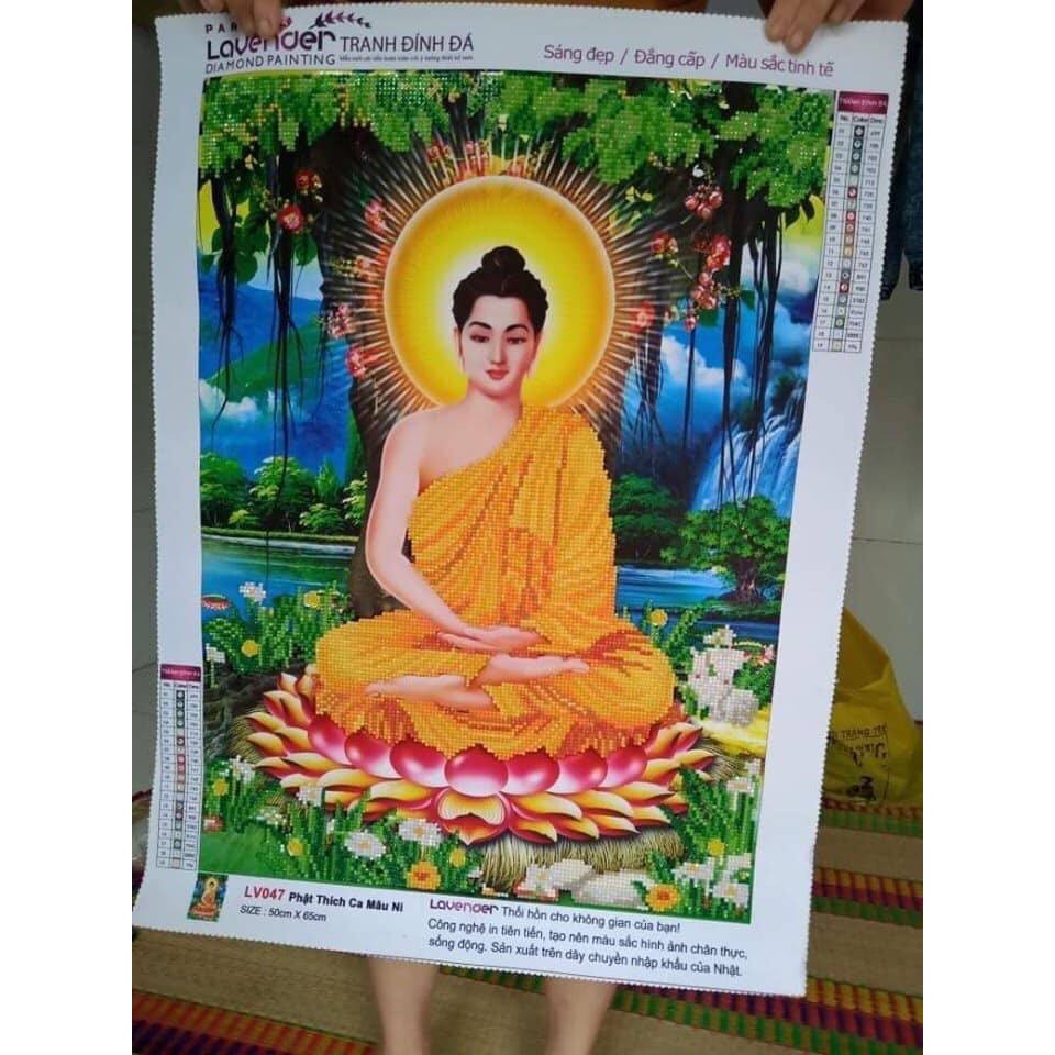 Tranh đính đá 5D phật Thích Ca Mâu Ni LV047- KT 50x65cm (chưa đính đá)