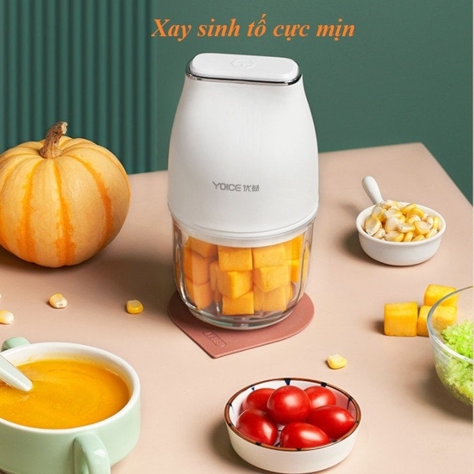Máy xay ăn dặm cho bé YOICE 300ml, 3 lưỡi dao sắc bén, xay nhuyễn thực phẩm cho bé nhanh gọn tiện lợi cho các mẹ - YJR63