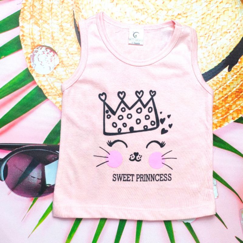 Áo thun ba lỗ cho bé gái siêu dễ thương thích hợp mùa hè