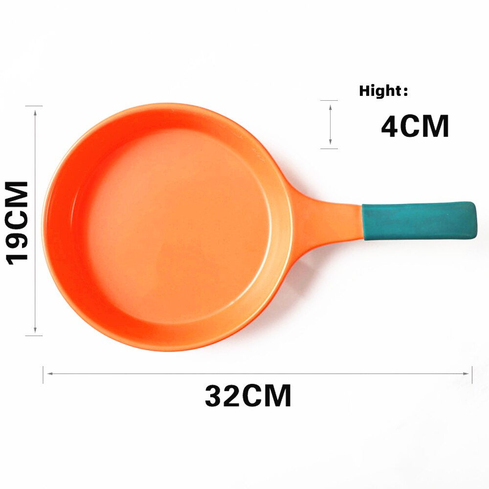 Ceramic Frying Pan Applicable to Open Fire Stove Only with Extended Handle and Glaze Smooth Surface | BigBuy360 - bigbuy360.vn