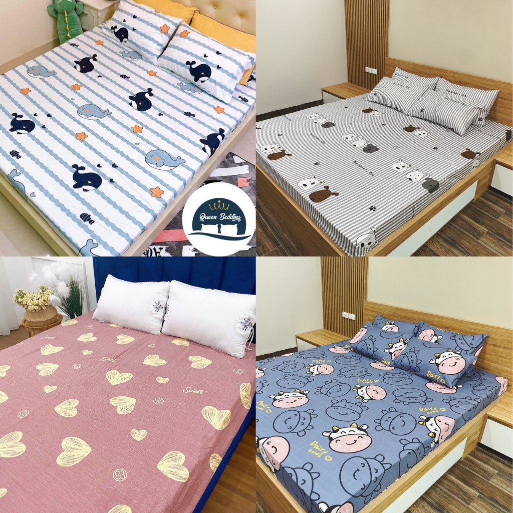 [Mã SKAMA07 giảm 8% tối đa 50K đơn 250K] Ga Trải Giường Cotton Poly, Ga Nệm Drap Giường Đủ Size Đủ Màu