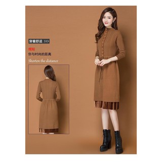 Đầm Len Dáng Suông Rút Eo MSNN1636