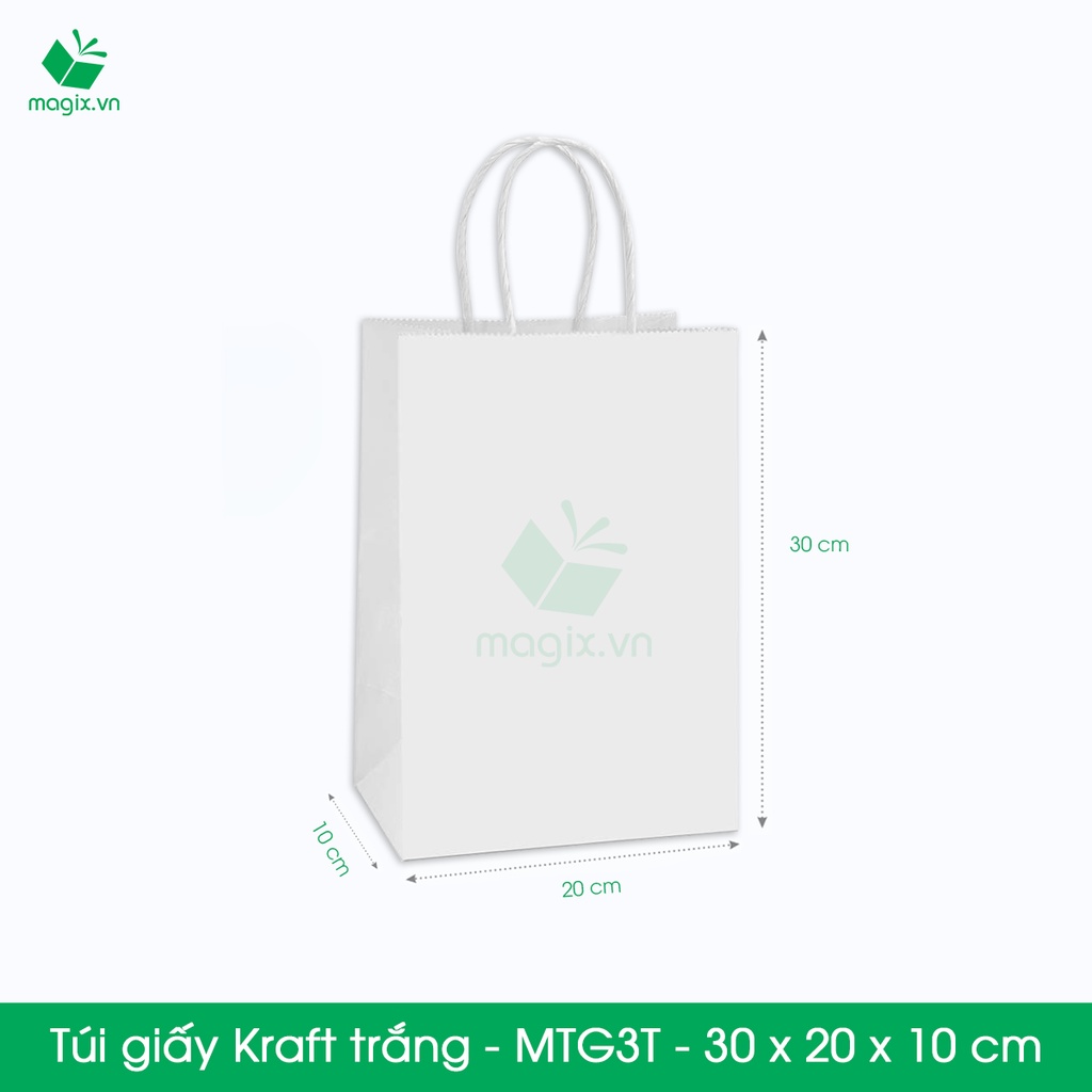 MTG3 MTG3T - 30x20x10 cm - Combo 20 túi giấy Kraft Nhật cao cấp