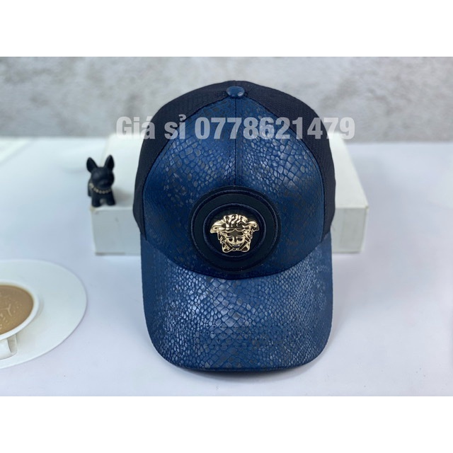 Mũ-nón kết lưỡi trai Da phối lưới logo tròn vesc đậm chất thời trang