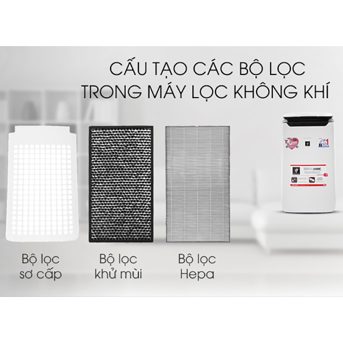 [Mã ELHA10 giảm 6% đơn 5TR] Máy lọc không khí Sharp FP-J60E-W Inverter - Diện tích 40m² - Bảo hành 12 tháng