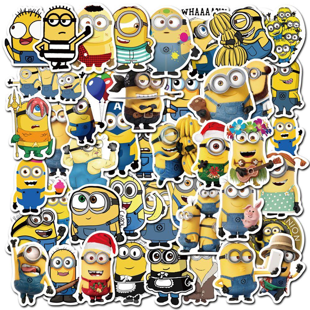Sticker Dán Laptop / Điện Thoại / Ván Trượt Tự Dính Họa Tiết Hoạt Hình Anime Despicable Me Màu Vàng