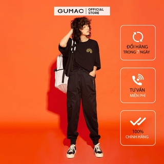 Quần jogger nữ phối kéo gumac màu đen, phong cách hàn quốc, qa1275