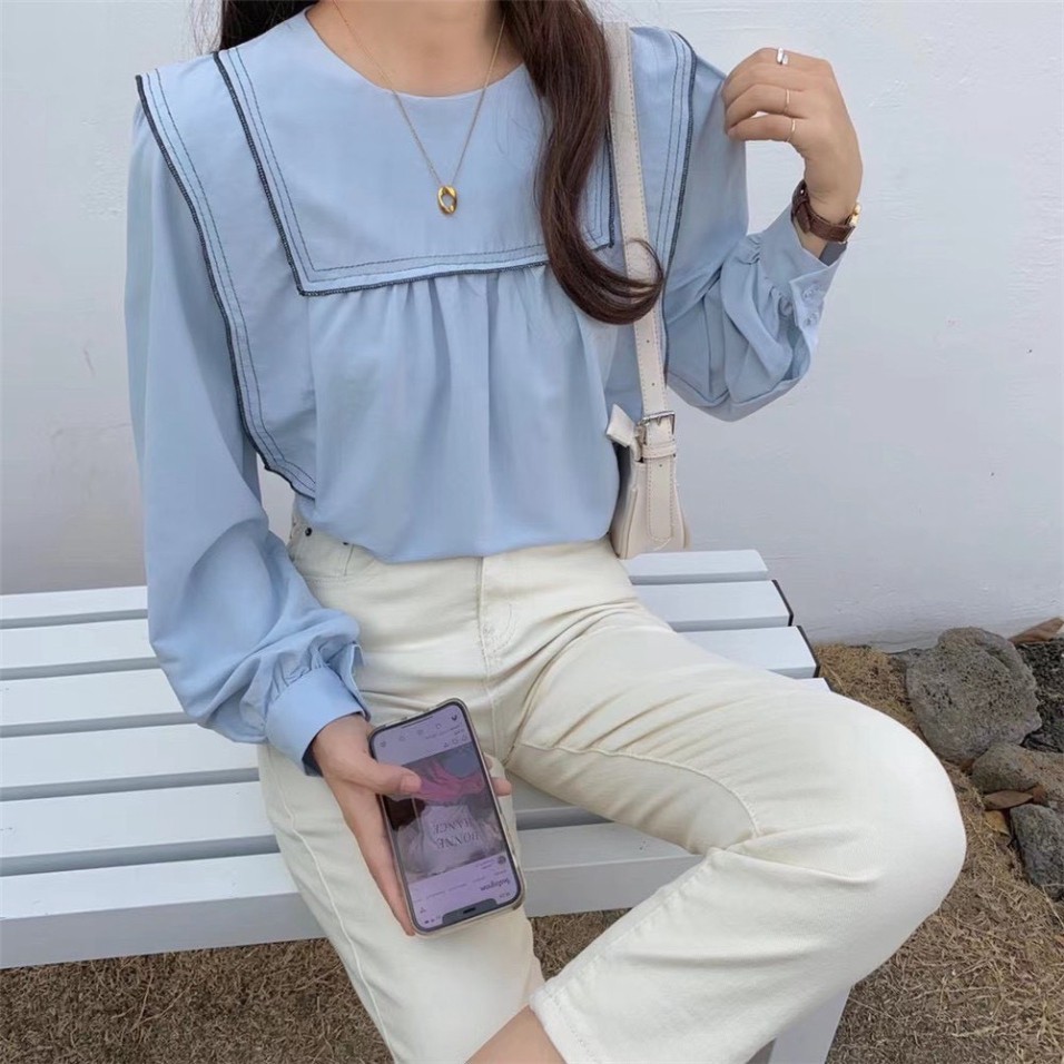 áo babydoll tiểu thư A255 cổ tròn quảng châu Thời trang Xmin FREESHIP 50K