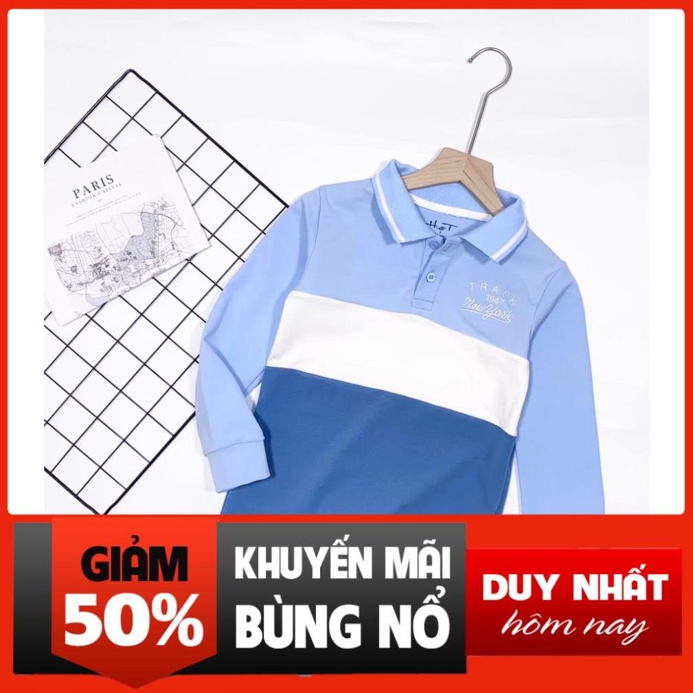 11.11 Áo phông dài tay có cổ bé trai size đại 20-50 kg(có video)
